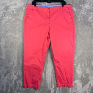 Talbots Women's The Weekend Chino Pants Coral Pink Size 16P Cropped